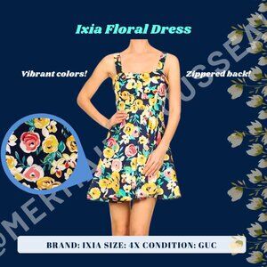Ixia 4x Yellow Rose Floral Dress